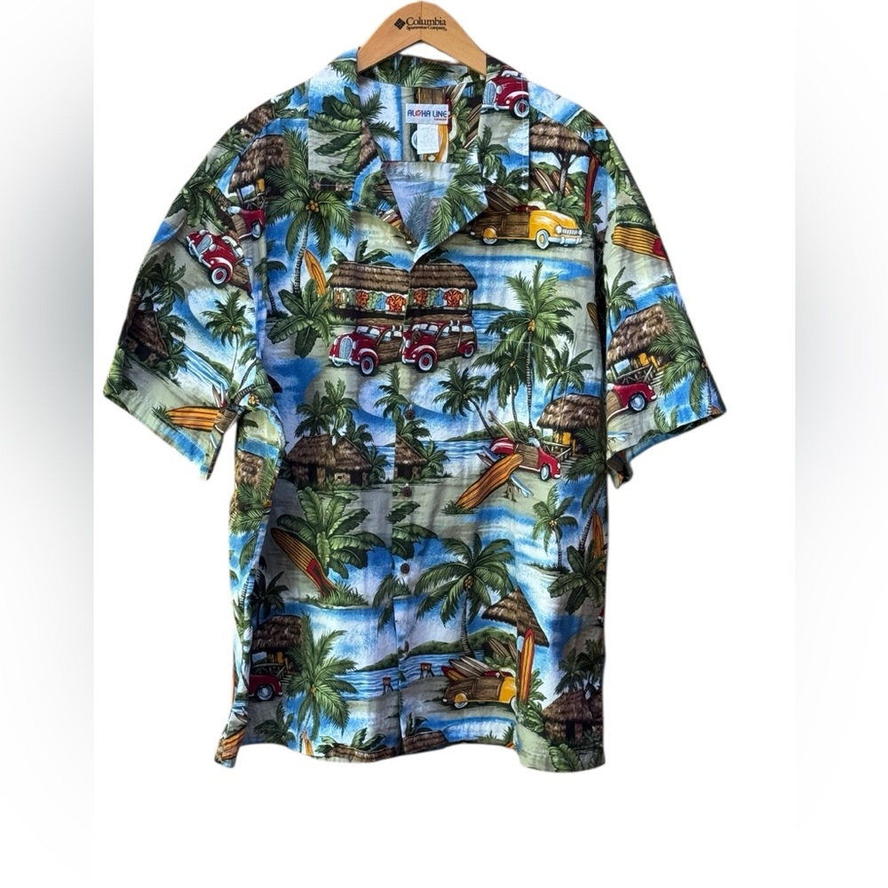 1990s Aloha Line, Made in Hawaii, 100% Cotton Button Down Shirt